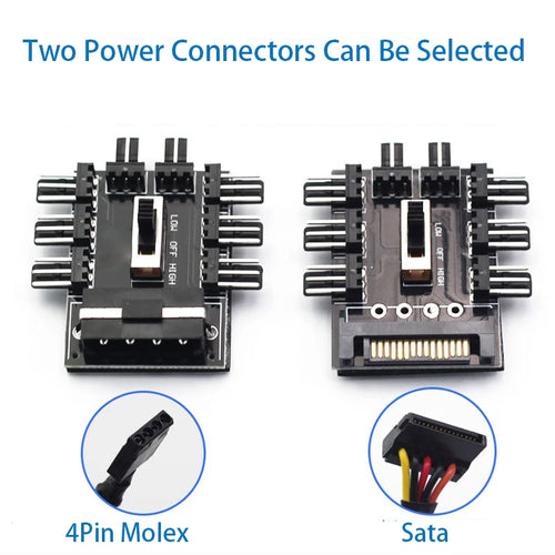 1 to 8 3Pin Fan Hub Pwm Sata Molex Splitter PC Mining Cable 12V Power Suppply Cooler Cooling Speed Controller 4PIN Adapter - BAHRAIN OULLX CONNECTOR  Gamers Point