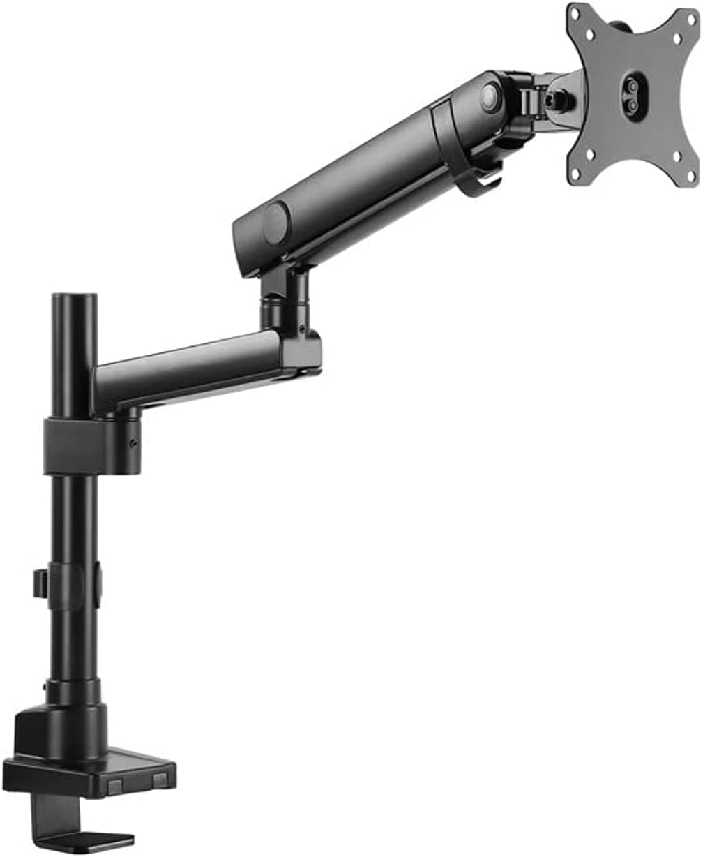 Twisted Minds Aluminum Single 17-32 Inch Lcd Slim Pole Monitor Desk Mount Fully Adjustable Gas Spring Stand For Display , 17.6Lbs Weight Capacity-Assisted Monitor Arm Twisted Minds Monitor Stands  Gamers Point