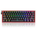 Redragon K617 Fizz 60% Wired RGB Gaming Keyboard, 61 Keys Compact Mechanical Keyboard, (Linear RED Switch), Pro Driver/Software Supported || Black Redragon Personal Computer  Gamers Point