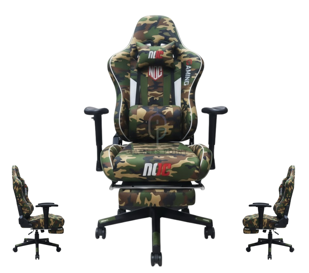 NOC Gaming Chair – ergonomic lumbar & neck support (Camo) | كرسي ألعاب NOC – دعم أسفل الظهر والرقبة (مموه)