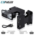 HDMI-compatible to VGA Adapter with 3.5mm Audio Cable For PC Laptop TV Box Projector HD 1080P VGA to HDMI-compatible Converter - BAHRAIN CONNECTOR Gamers Point 7.000 