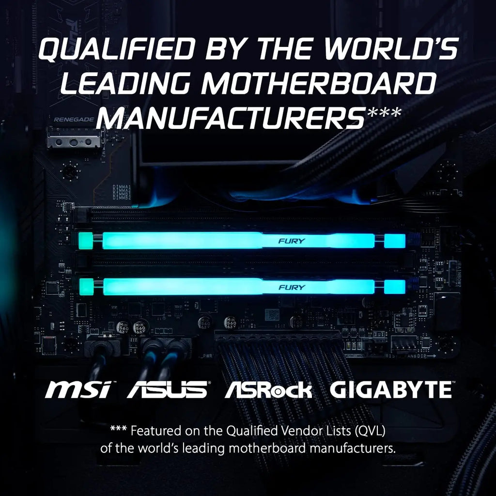 Kingston FURY Beast RGB DDR5 RAM 8GB 16GB 32GB 5200 5600 6000 6400 6800MHz Desktop AMD Intel CPU Motherboard Memory 288 PIN 1.1V