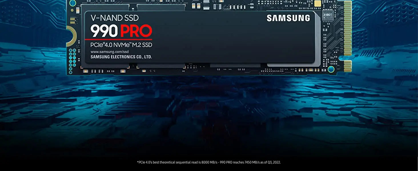 SAMSUNG 990 PRO SSD 4TB PCIe 4.0 M.2 2280 Internal Solid State Hard Drive for High End Computing Gaming Heavy Duty Workstation