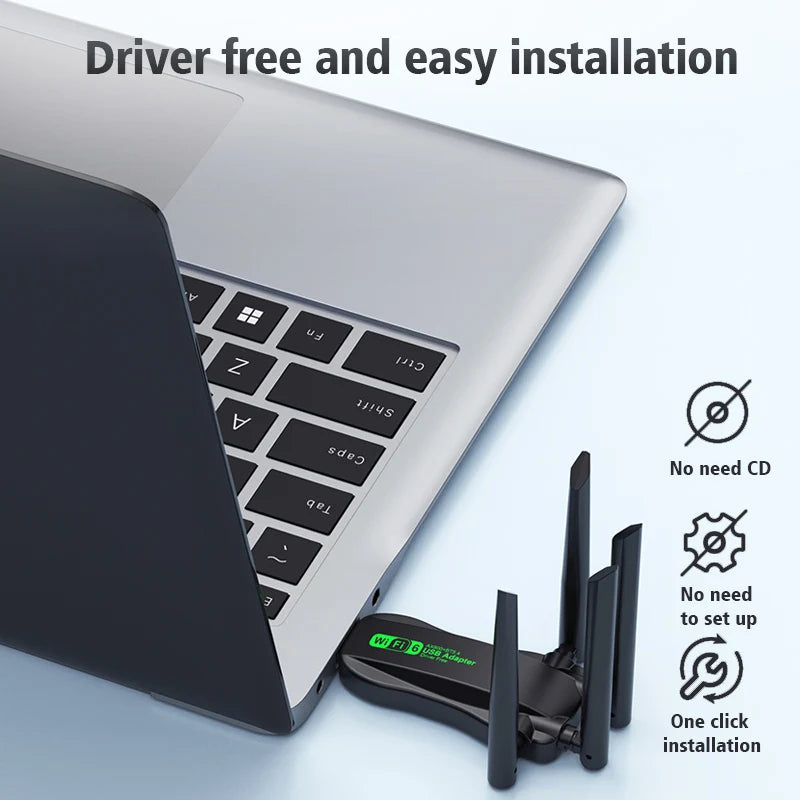 VAORLO WiFi 6 AX900 USB 3.0 Adapter + Bluetooth 5.4 | Gamers Point Bahrain