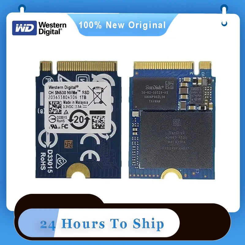 Western Digital WD CH SN530 SSD 1TB M.2 PCIE 4.0X2 2230 Solid State Drive For Support Xbox Series X/S Enhanced Games