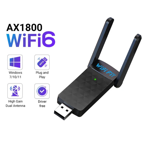 1800Mbps WiFi 6 USB Adapter 5G/2.4GHz USB3.0 Wi-fi Dongle Wireless 802.11ax Network - Gamers Point Bahrain