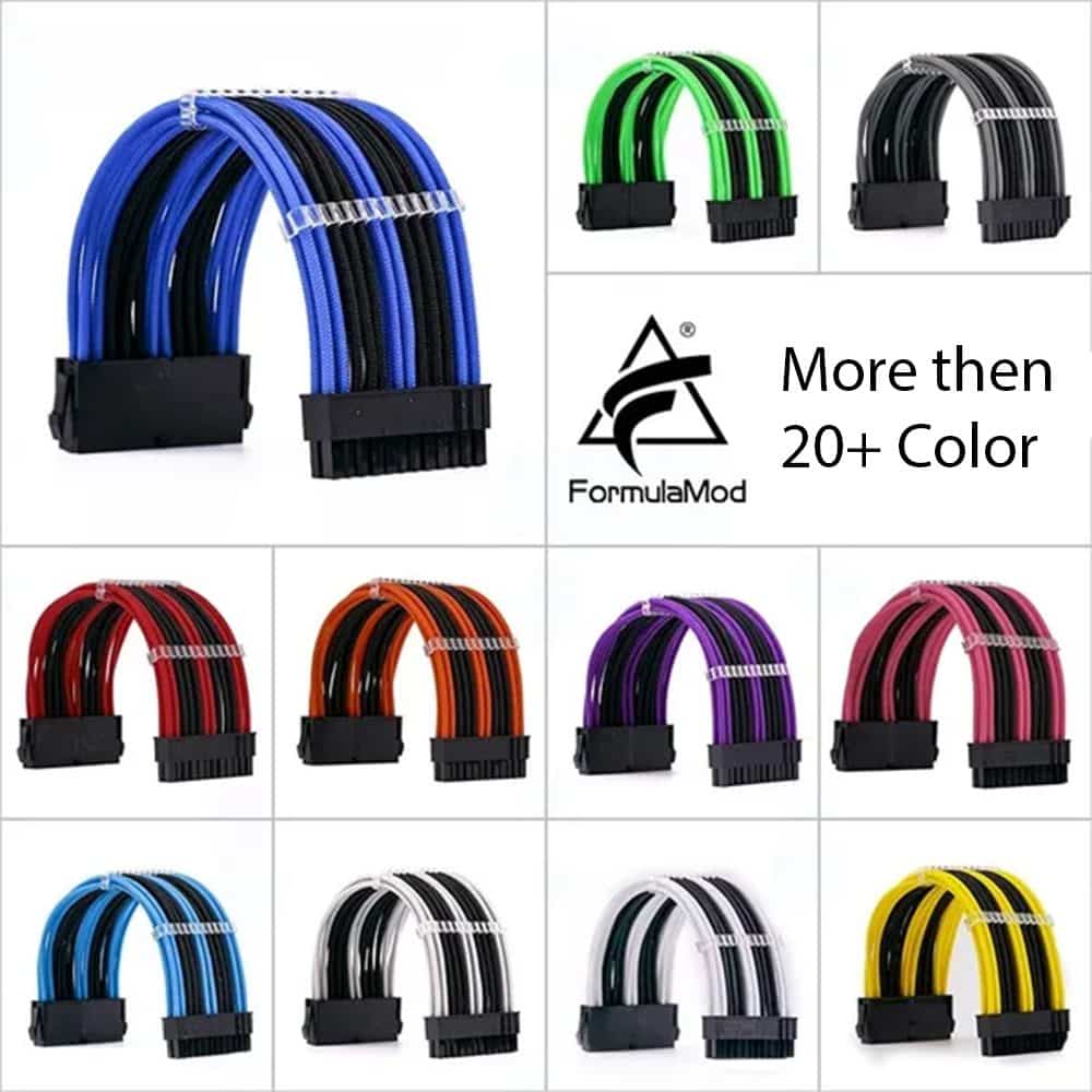 FormulaMod Premium Sleeved Power Supply Extension Cable Kit Universal