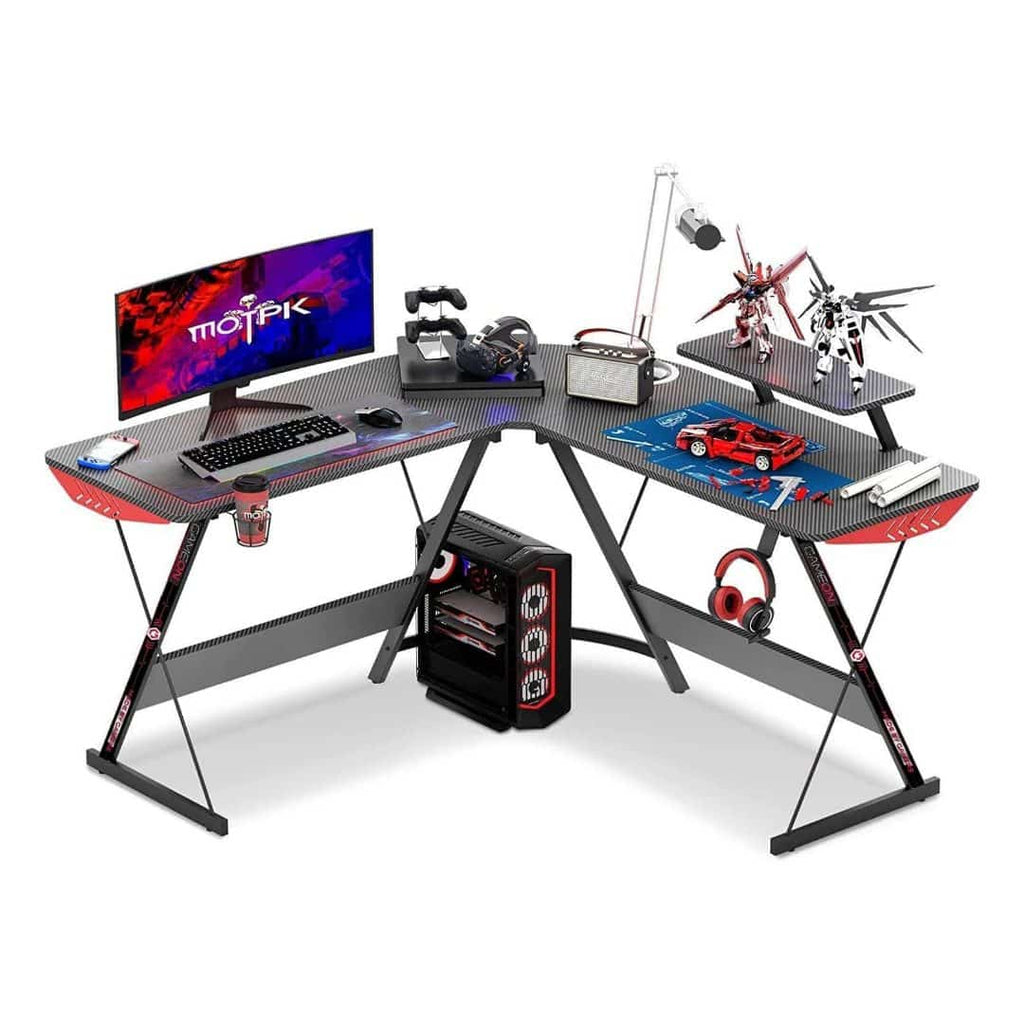 GameOn Slayer I L-Shaped Gaming Desk Headset Hook — 129×129×74 cm