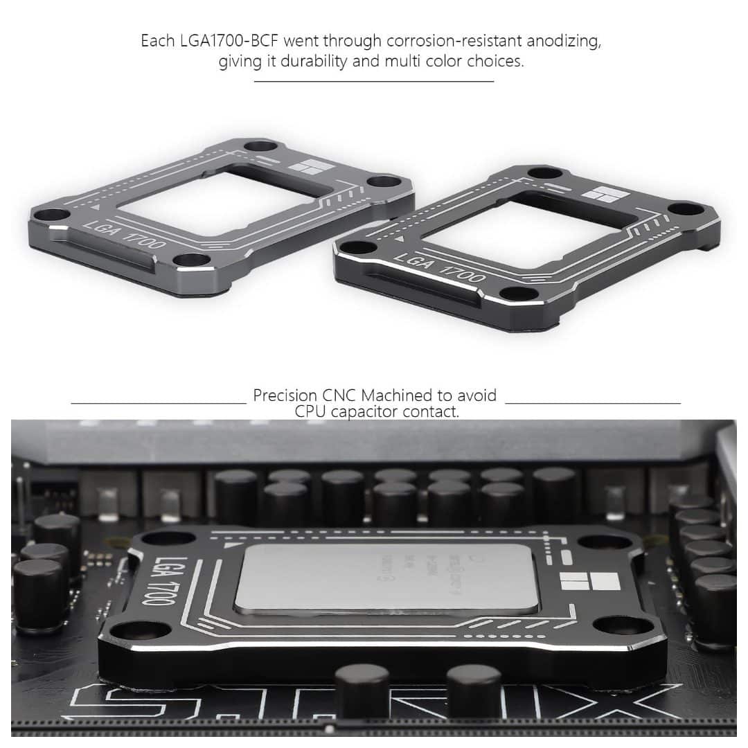 Thermalright LGA1700-BCF CPU Contact Frame Anodized Black Aluminum Stabilizer