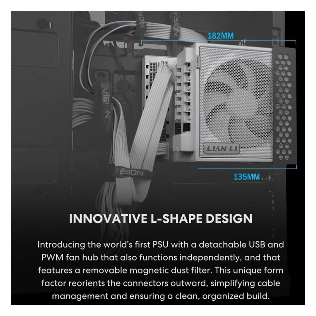 LIAN LI Edge Series 1200W ATX 3.1 80+ Gold Fully Modular Power Supply - Black