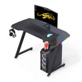 ACE Z-Shaped Gaming Desk 160cm with LED Lights and Cupholder