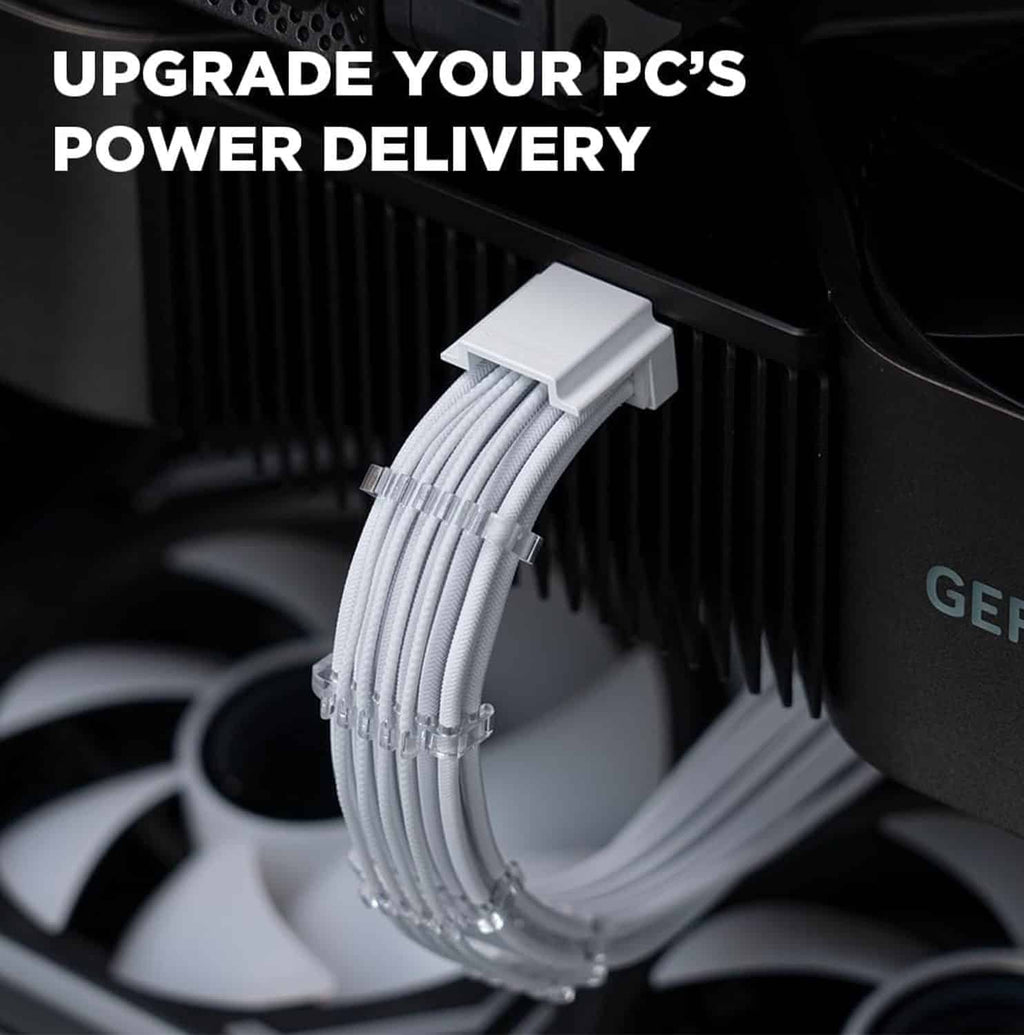 ACE Sleeved PSU Extension Cables 16AWG 12VHPWR 16-Pin White