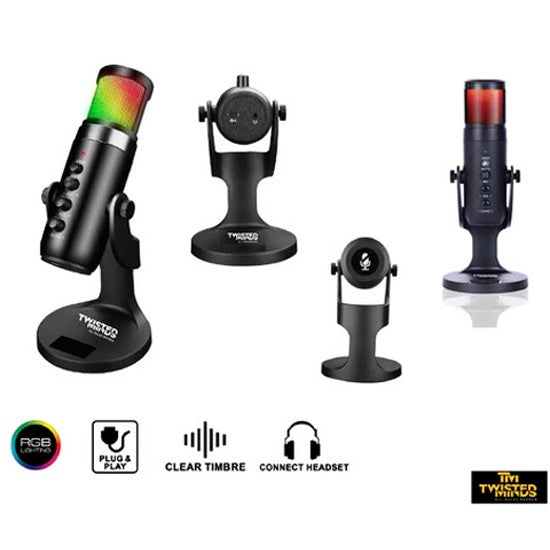 Twisted Minds W105 RGB Gaming Microphone – Black